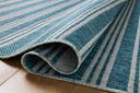 Designed in vibrant teal and misty hues, the Easton ESN-04 Teal / Fog Area Rug is a power-loomed polypropylene area rug that stands out