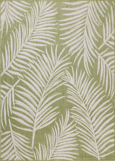 A power-loomed polypropylene area rug with refined ivory and green tones, the Easton ESN-06 Ivory / Green Area Rug adds character to any room