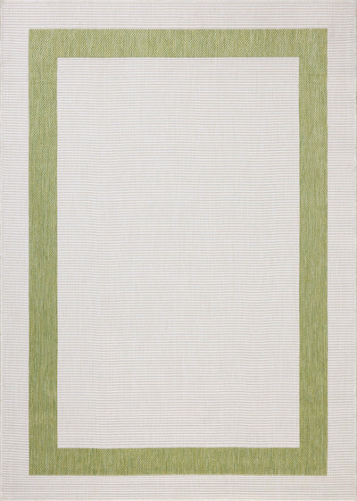 Rich in green and refined ivory hues, the Easton ESN-07 Green / Ivory Area Rug is a power-loomed polypropylene area rug built for style and comfort