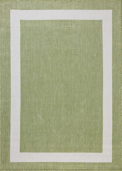 Rich in green and refined ivory hues, the Easton ESN-07 Green / Ivory Area Rug is a power-loomed polypropylene area rug built for style and comfort