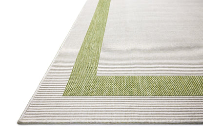 Rich in green and refined ivory hues, the Easton ESN-07 Green / Ivory Area Rug is a power-loomed polypropylene area rug built for style and comfort
