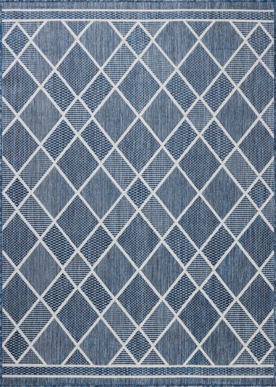 The Easton ESN-08 Ivory / Denim Area Rug offers refined ivory and casual denim sophistication in a power-loomed polypropylene area rug