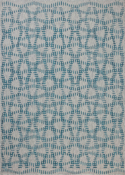 The Easton ESN-10 Fog / Teal Area Rug brings misty and vibrant teal character to your home in a power-loomed polypropylene area rug