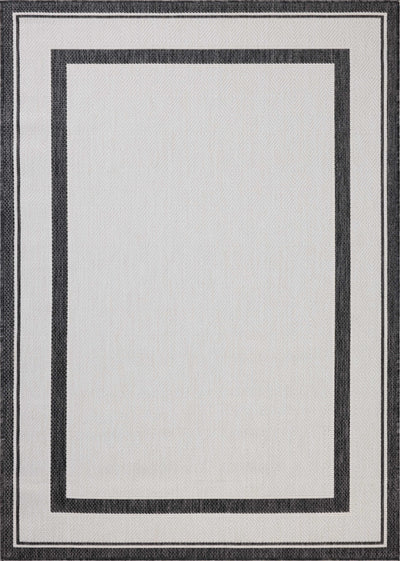Finished in bold onyx and refined ivory tones, the Easton ESN-11 Onyx / Ivory Area Rug is a power-loomed polypropylene area rug for modern living