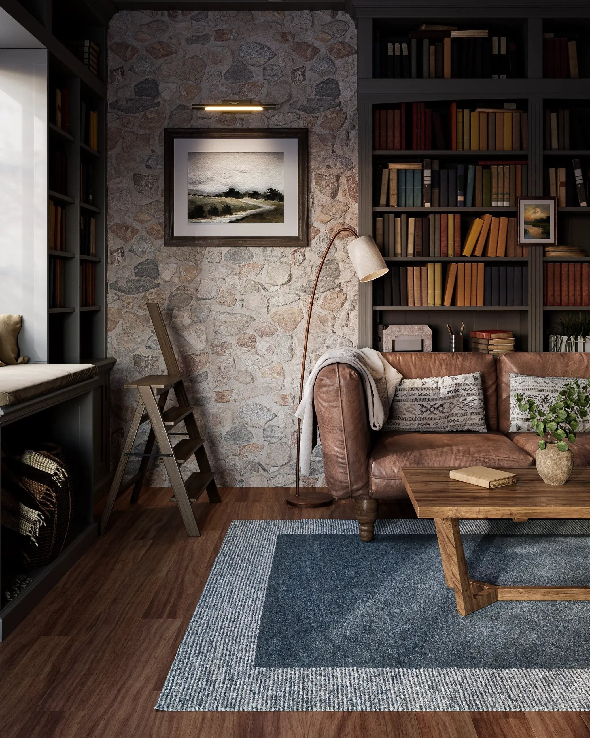 Everett EVT-6 Blue Area Rug by Momeni