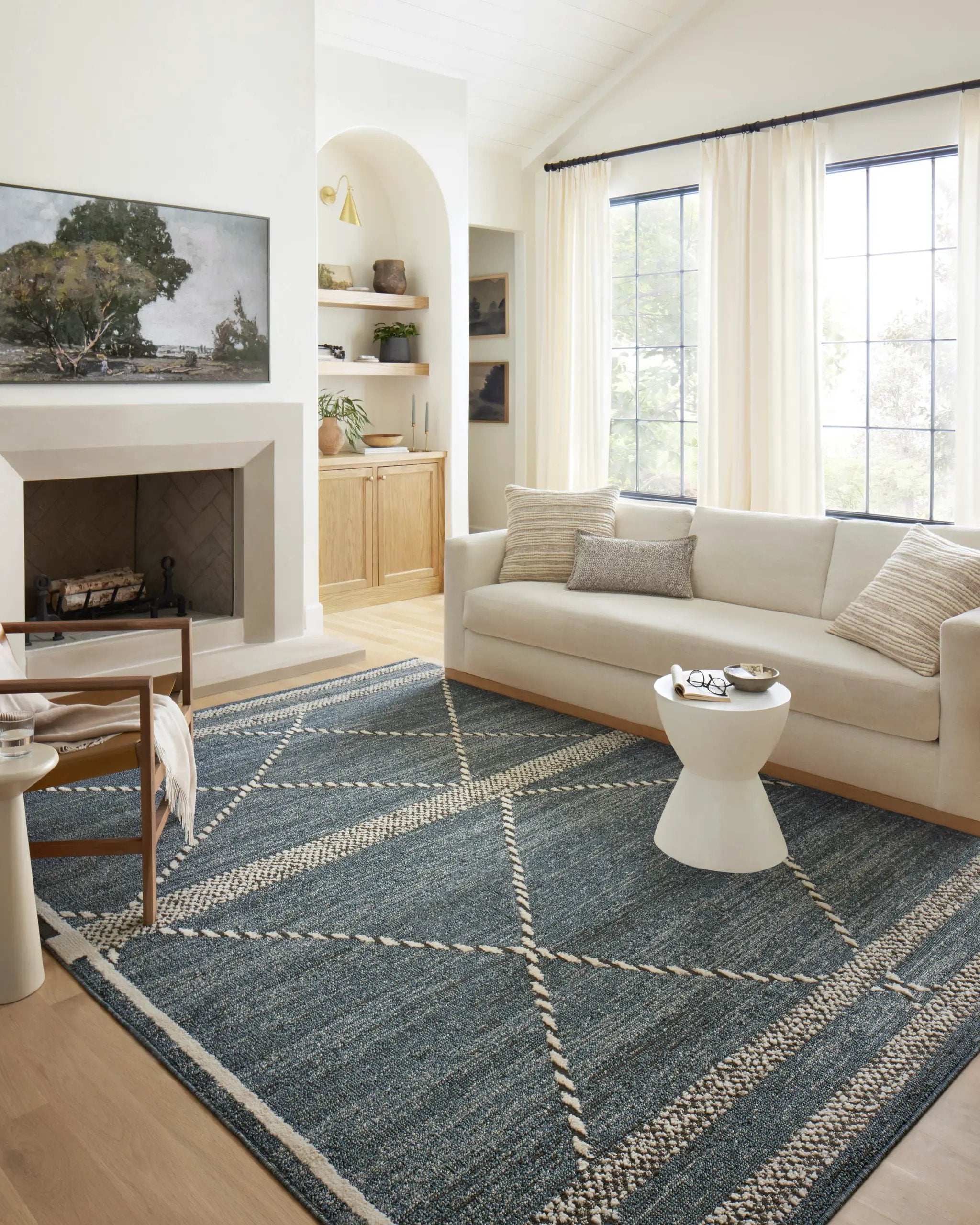 Fabian FAB-01 Denim / Charcoal Area Rug by Loloi
