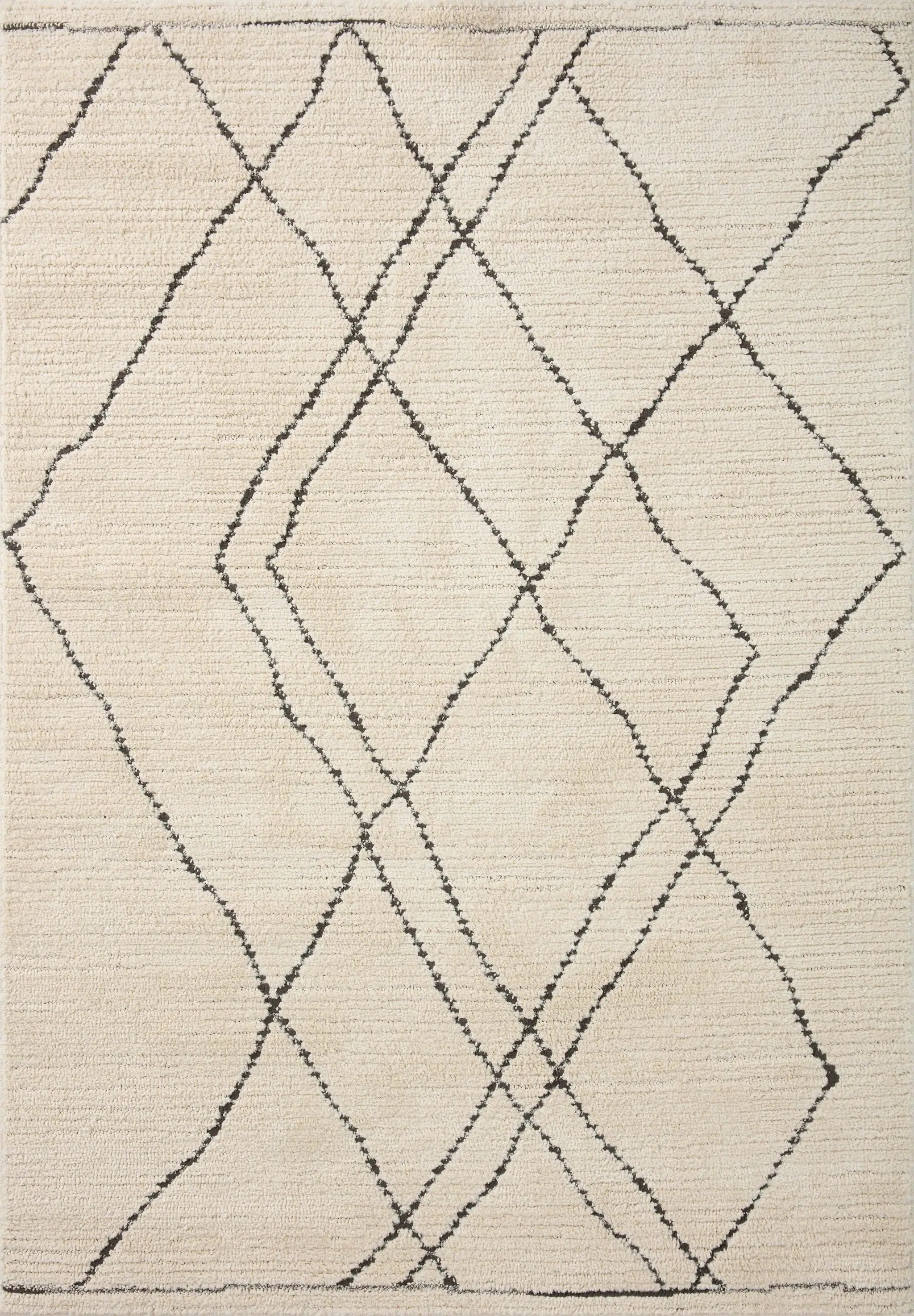 Fabian FAB-02 Ivory / Charcoal Area Rug by Loloi