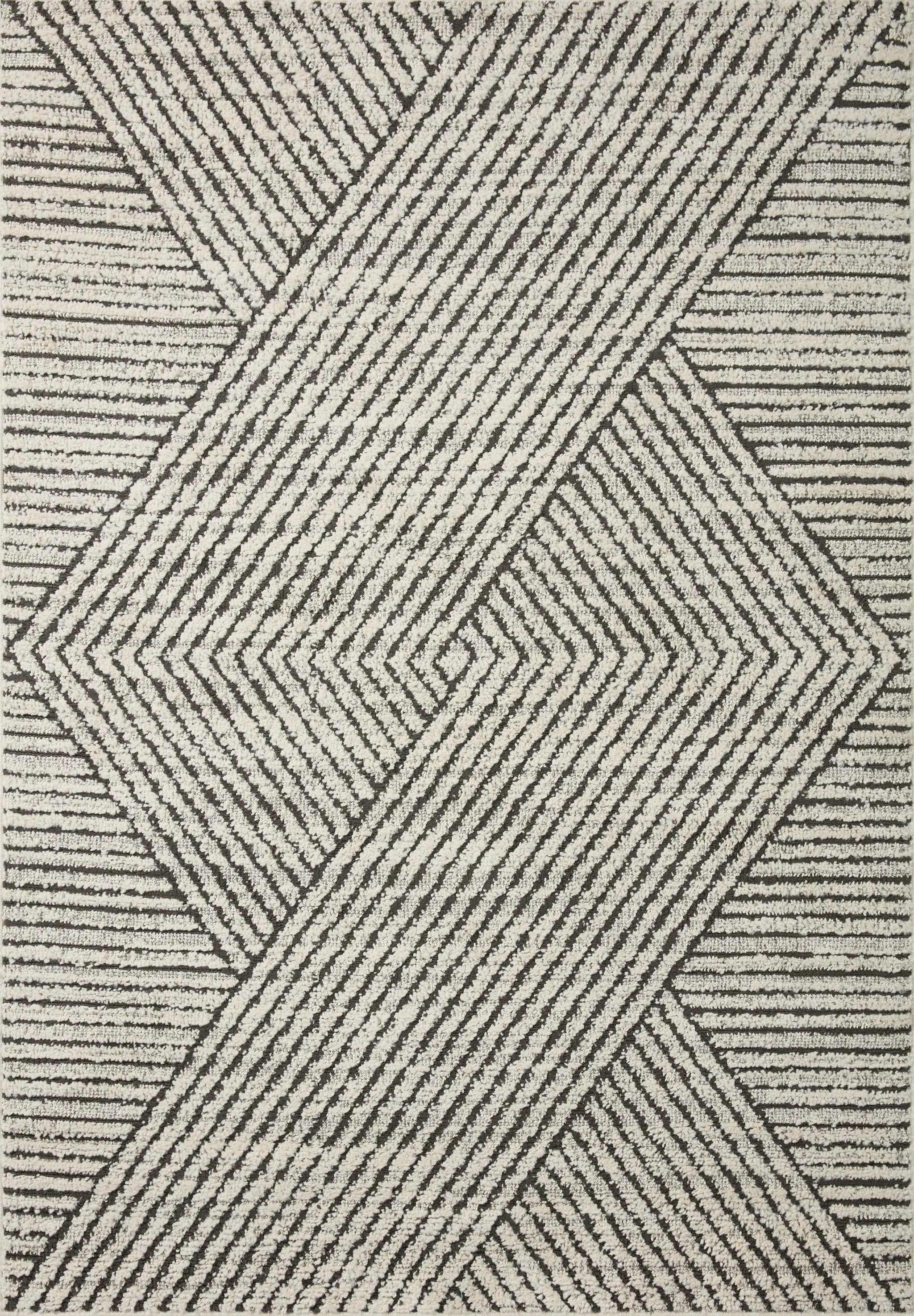 Fabian FAB-06 Charcoal / Ivory Area Rug by Loloi
