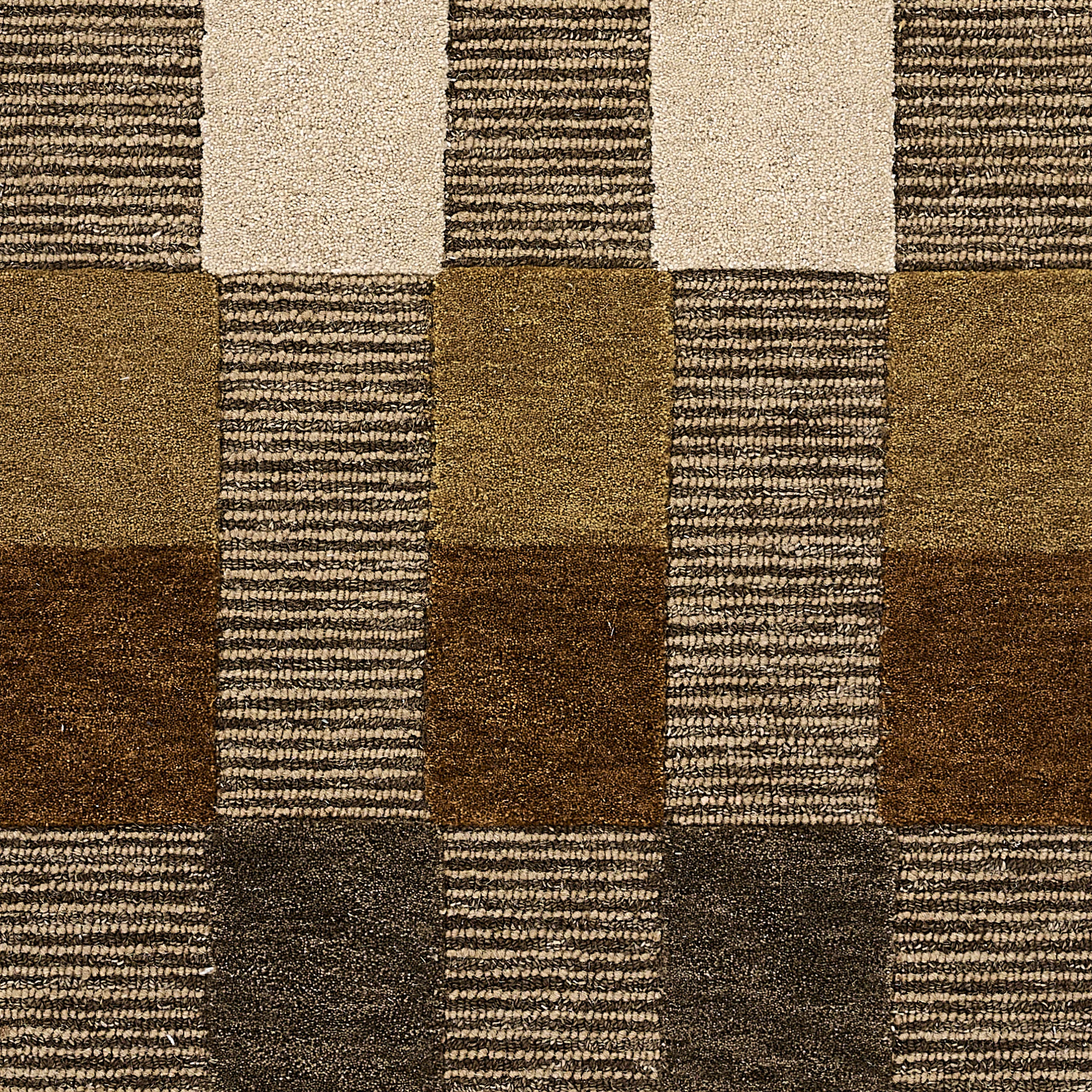Momeni Fletcher FLT‑1 brown area rug with Bauhaus‑inspired checkerboard pattern, handcrafted 100% wool.