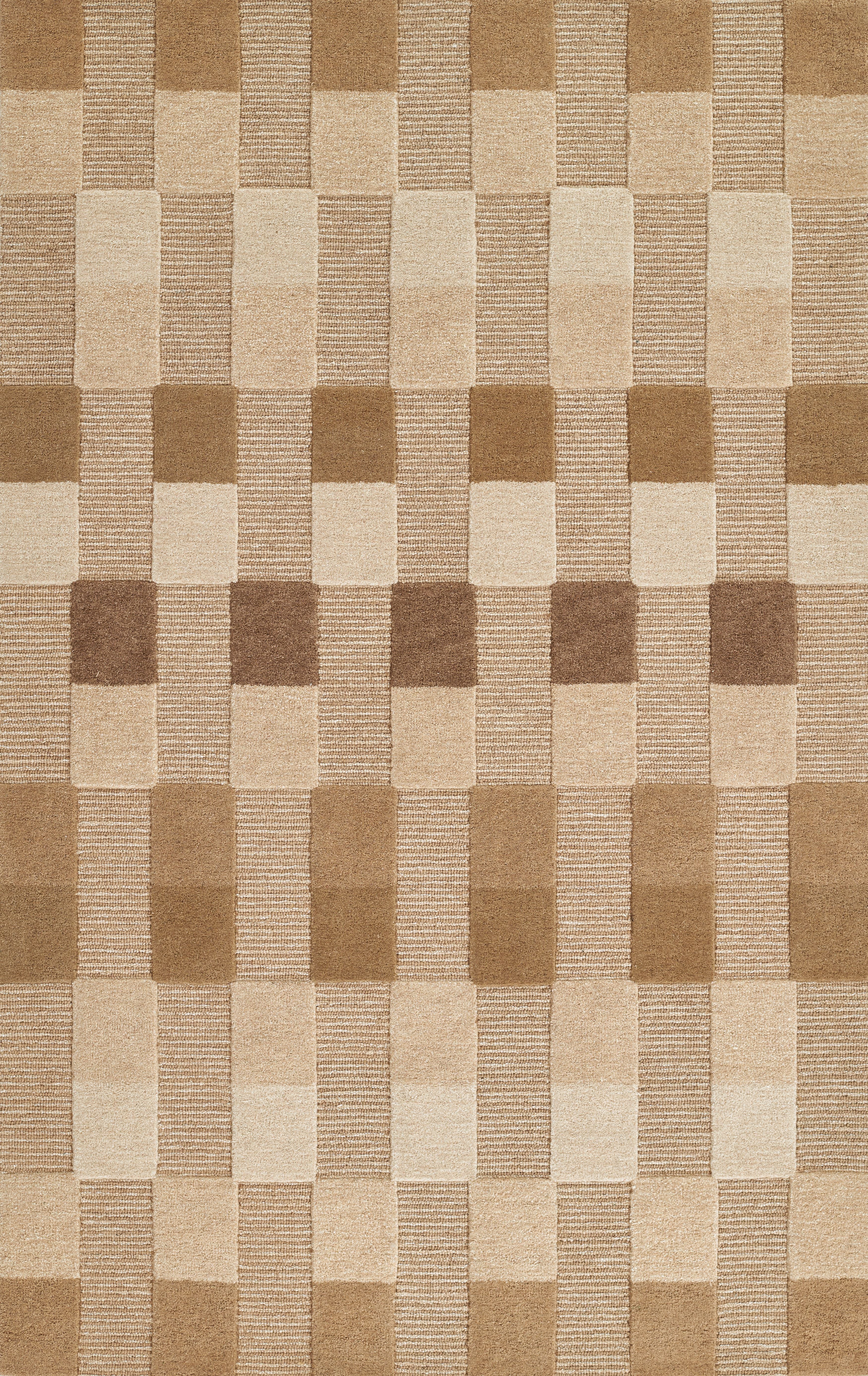 100% wool Momeni Fletcher FLT-1 area rug in natural earth tones featuring a Bauhaus-style
