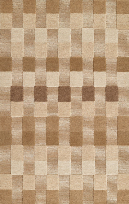 100% wool Momeni Fletcher FLT-1 area rug in natural earth tones featuring a Bauhaus-style
