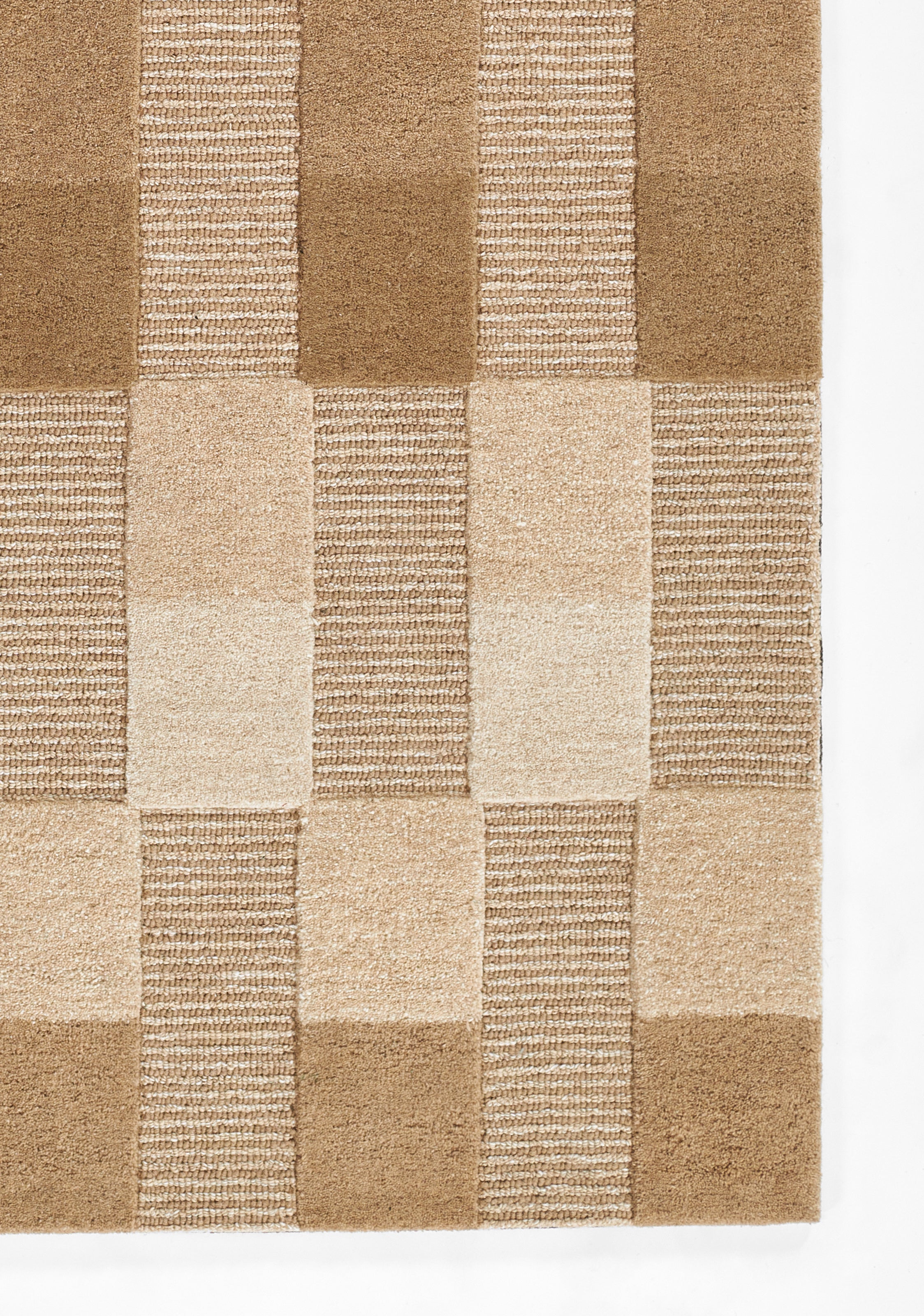 100% wool Momeni Fletcher FLT-1 area rug in natural earth tones featuring a Bauhaus-style
