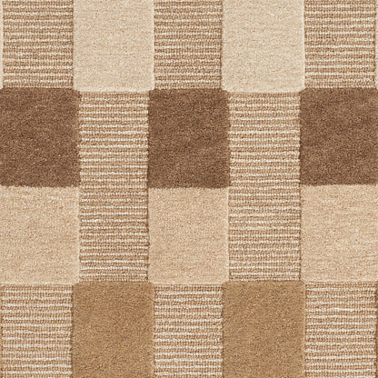 100% wool Momeni Fletcher FLT-1 area rug in natural earth tones featuring a Bauhaus-style