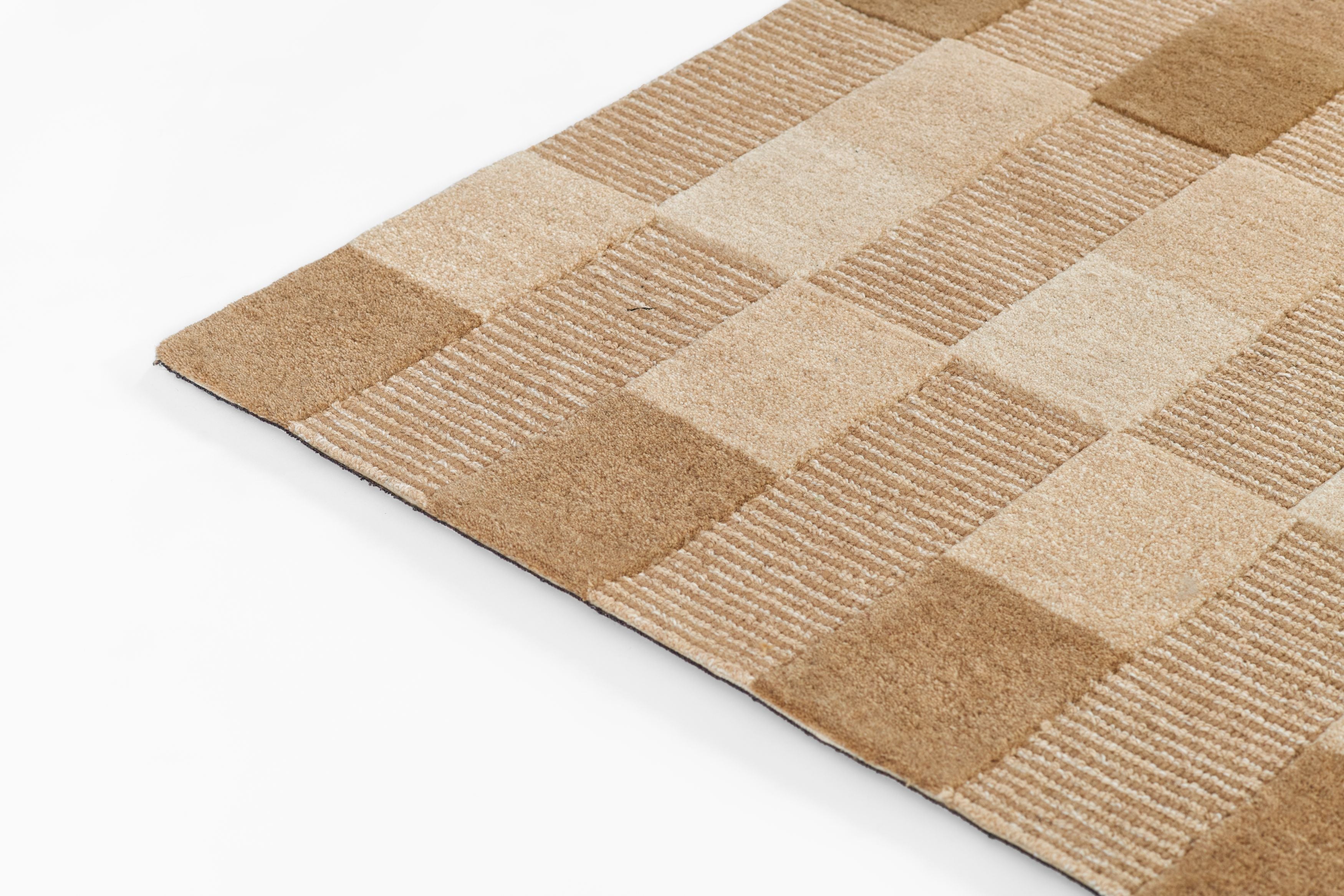 100% wool Momeni Fletcher FLT-1 area rug in natural earth tones featuring a Bauhaus-style