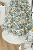 Momeni FTS-1 White Round Furry Tree Skirt