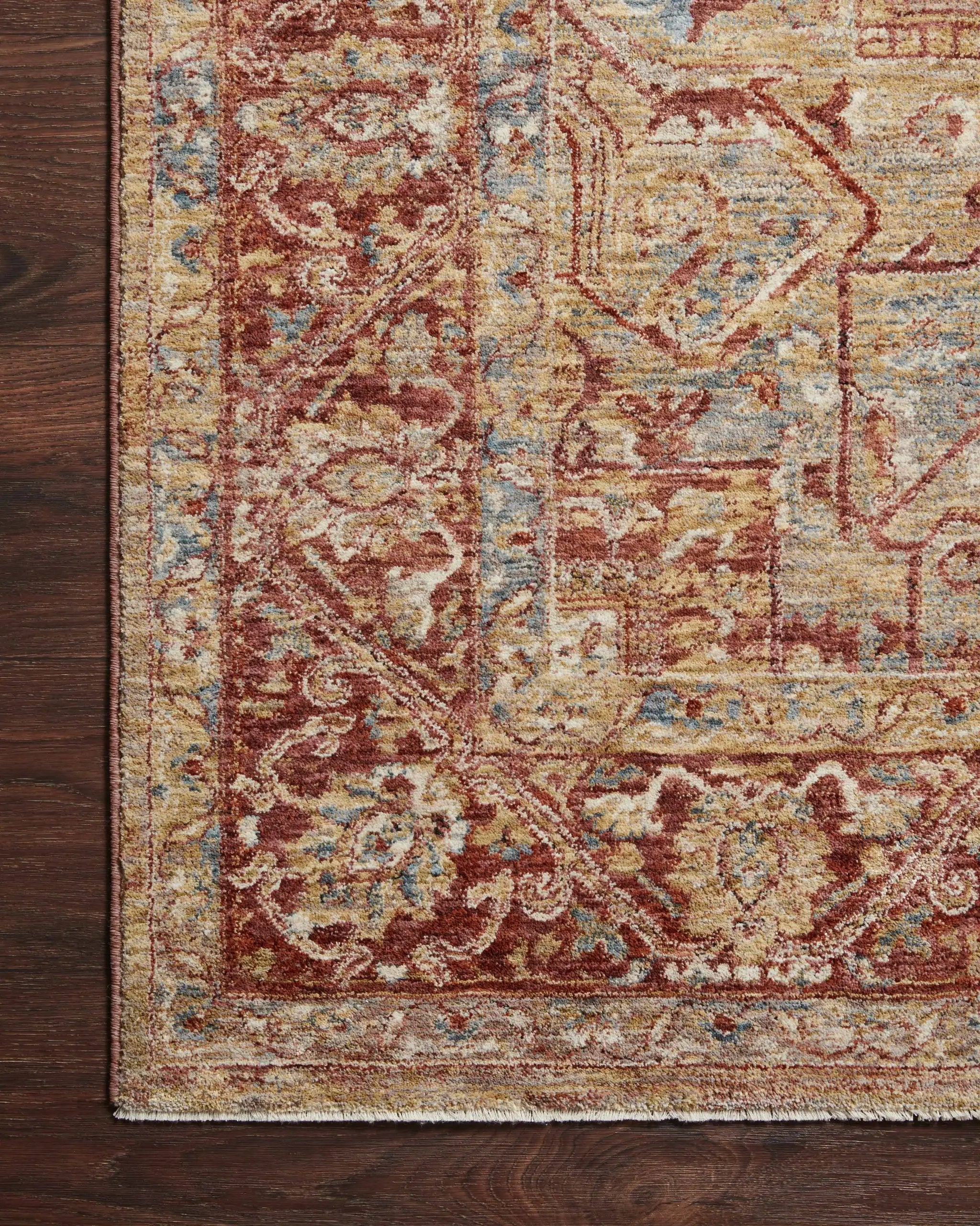 Gaia GAA-01 Gold / Brick Area Rug by Loloi