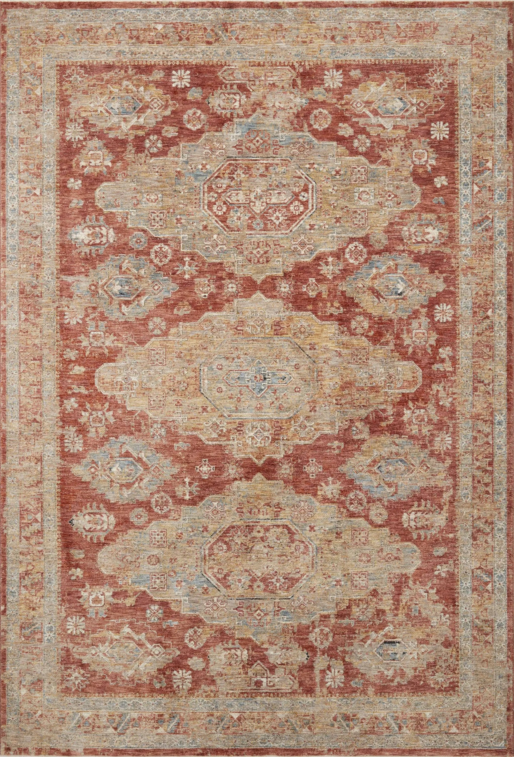 Gaia GAA-02 Gold / Brick Area Rug by Loloi