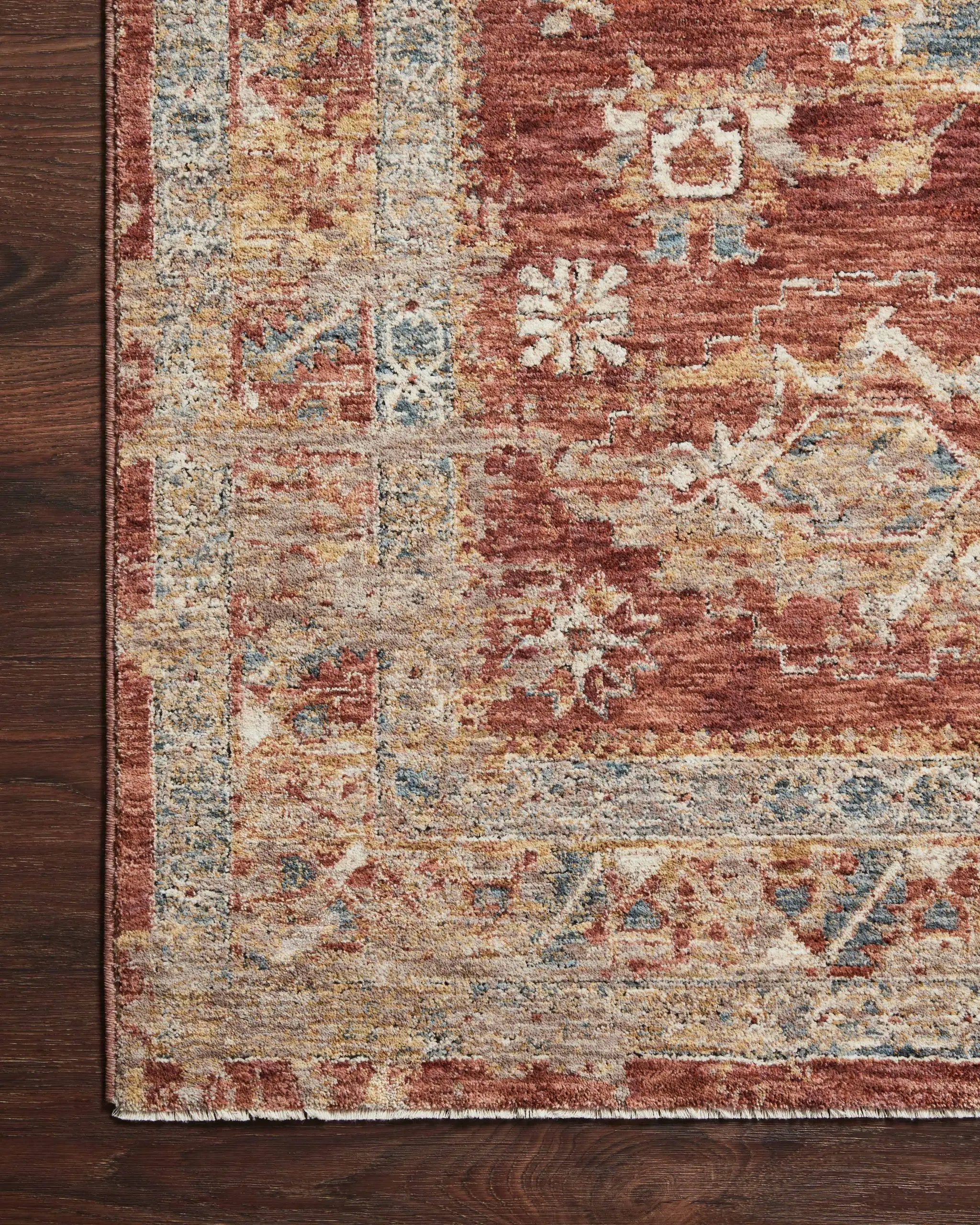 Gaia GAA-02 Gold / Brick Area Rug by Loloi