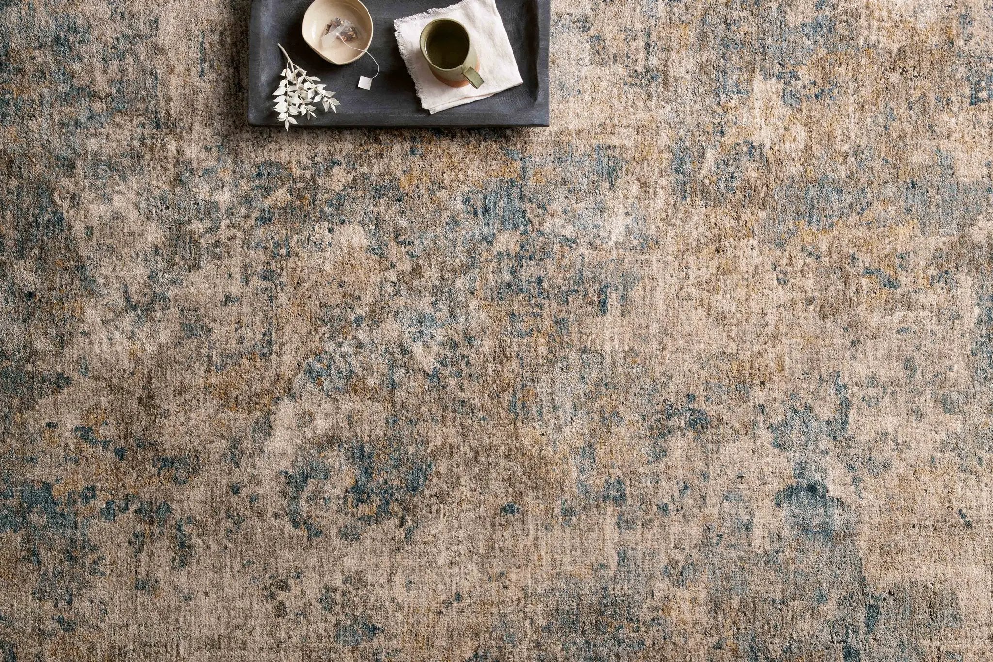 Gaia GAA-03 Taupe / Denim Area Rug by Loloi
