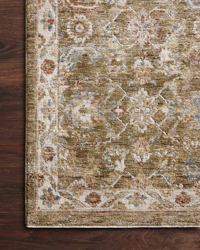 The Gaia GAA-05 Olive / Multi Area Rug highlights earthy olive and vibrant multi-toned tones and traditional and abstract texture in a beautifully made power-loomed 100% polyester area rug