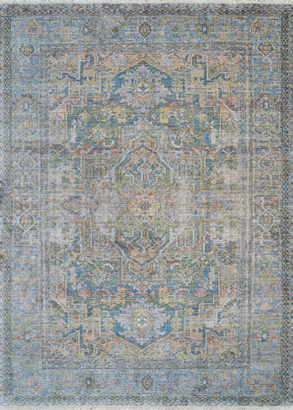 Couristan Halli Antique Lavar H477-1100 Sky Blue Area Rug