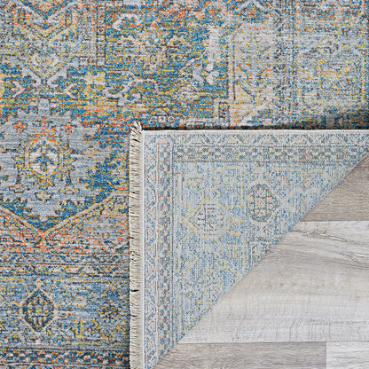 Couristan Halli Antique Lavar H477-1100 Sky Blue Area Rug