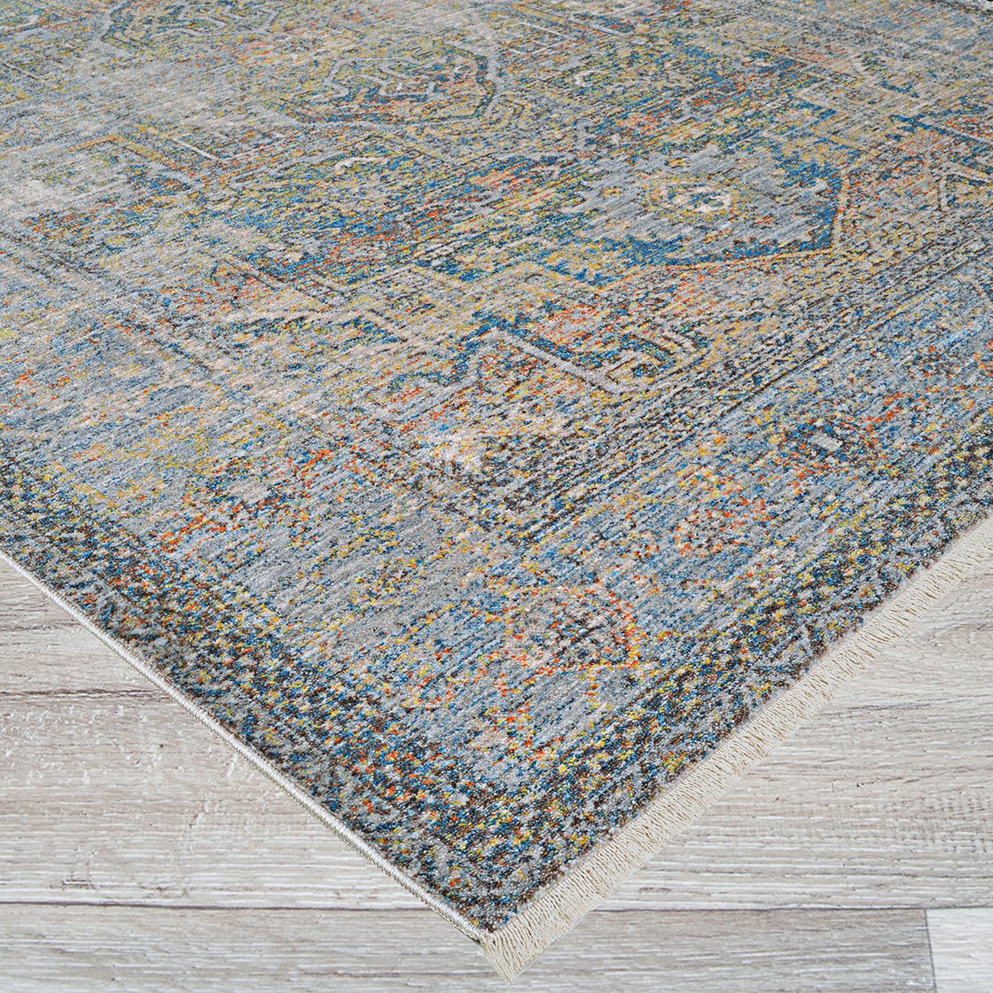 Couristan Halli Antique Lavar H477-1100 Sky Blue Area Rug