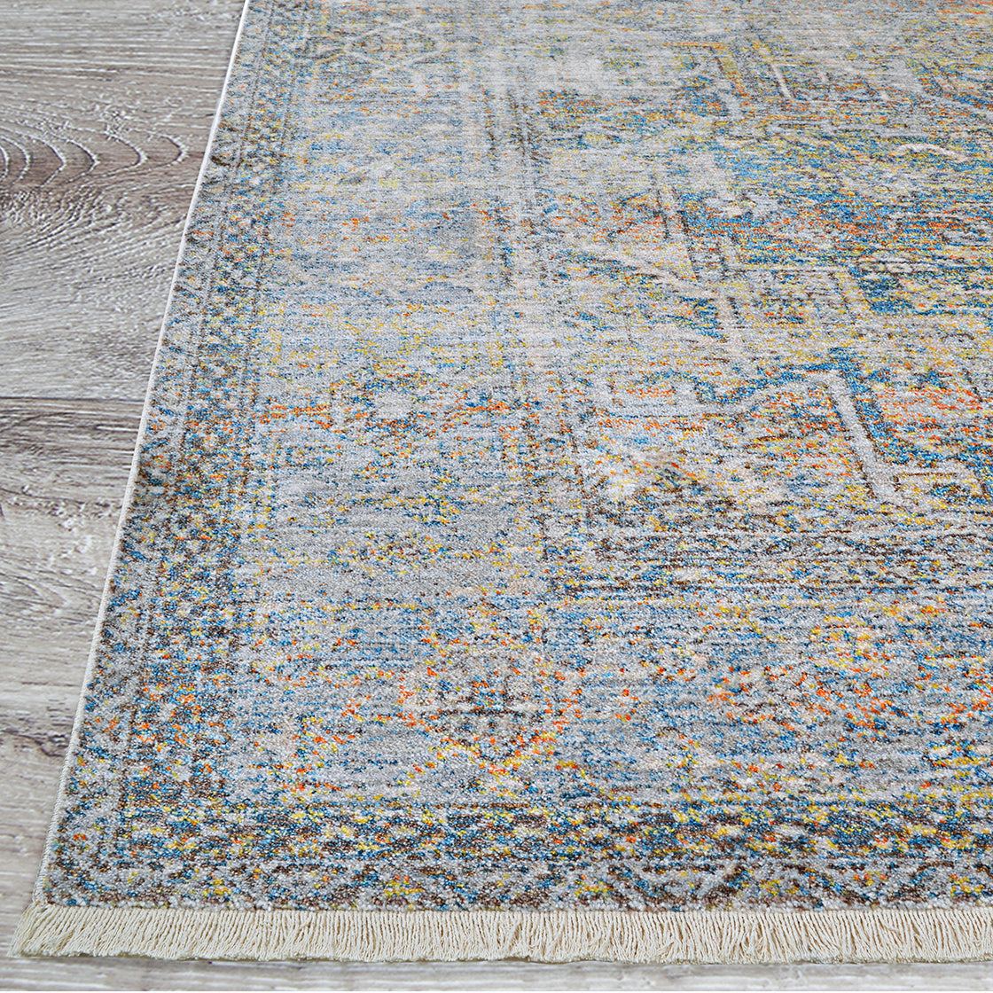 Couristan Halli Antique Lavar H477-1100 Sky Blue Area Rug