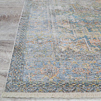 Couristan Halli Antique Lavar H477-1100 Sky Blue Area Rug