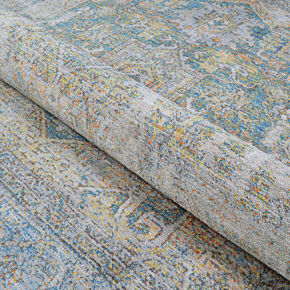 Couristan Halli Antique Lavar H477-1100 Sky Blue Area Rug