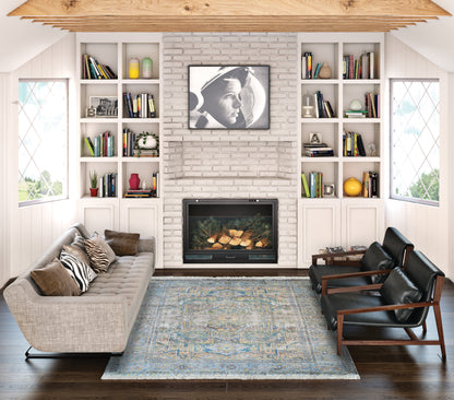 Couristan Halli Antique Lavar H477-1100 Sky Blue Area Rug