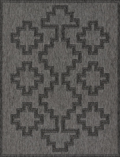 Momeni Hampton HAM-9 Charcoal Indoor/Outdoor Area Rug