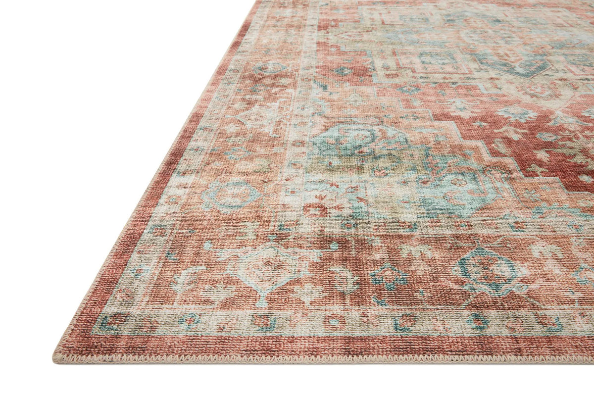 Heidi HEI-01 Terracotta / Aqua Area Rug by Loloi