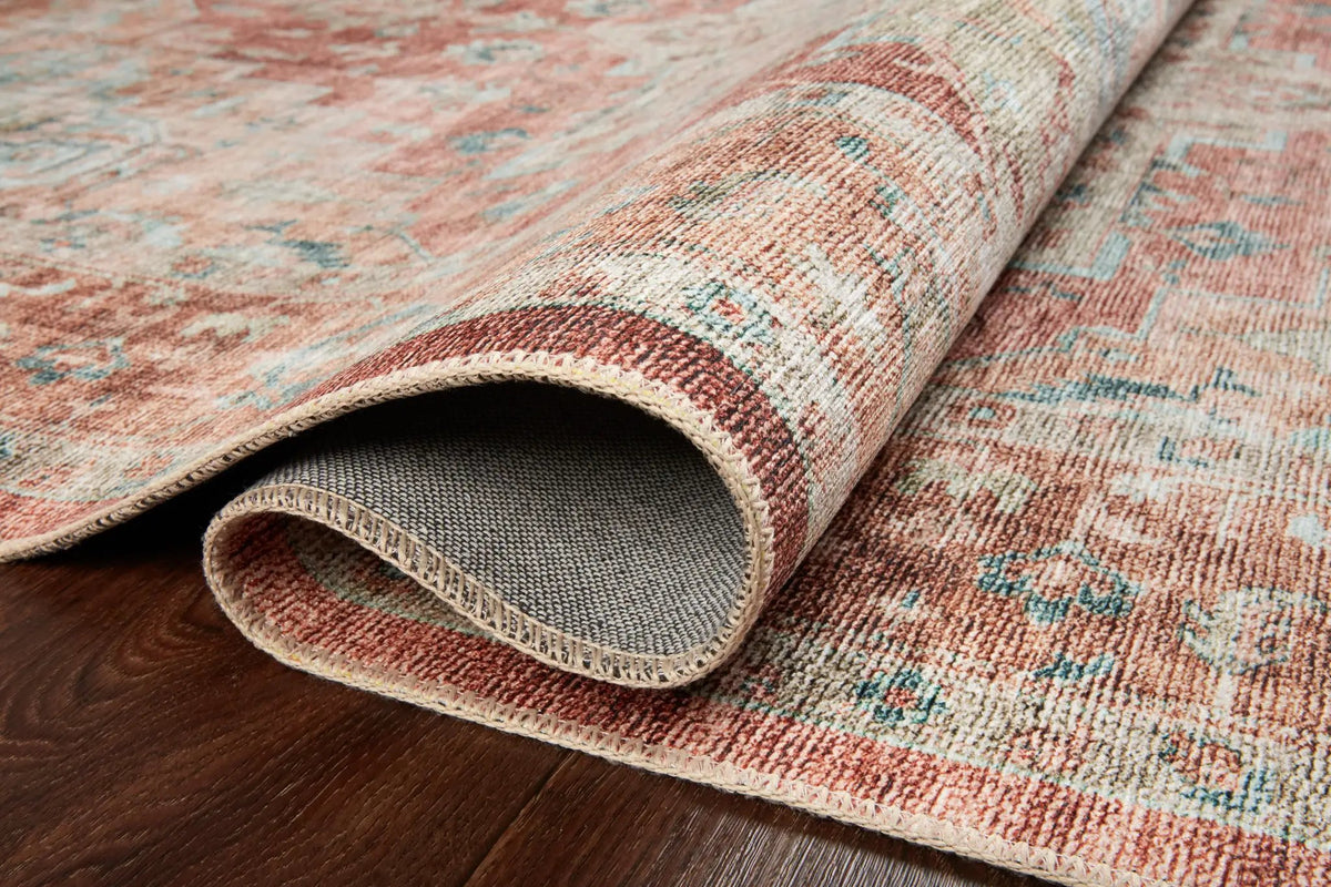 Heidi HEI-01 Terracotta / Aqua Area Rug by Loloi