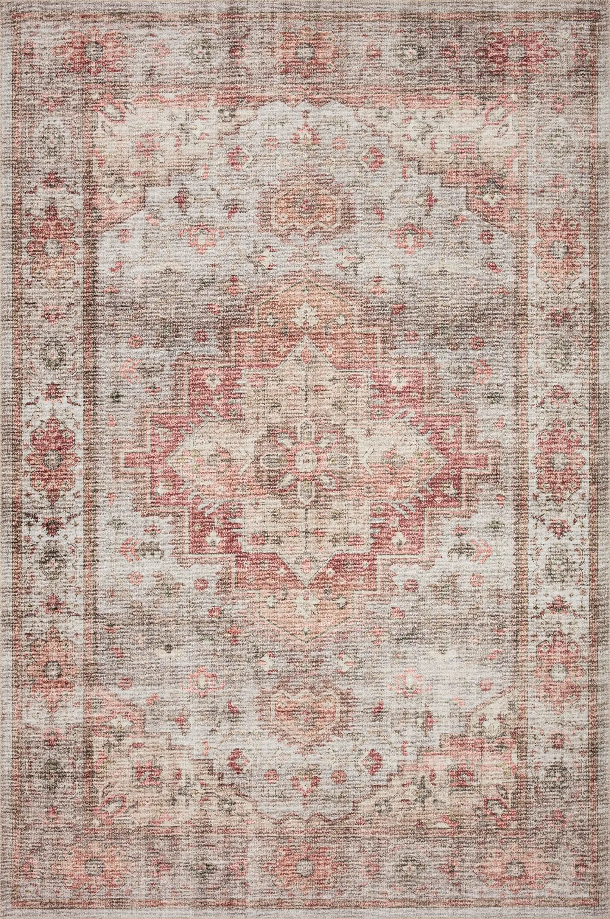 Heidi HEI-02 Dove / Spice Area Rug by Loloi
