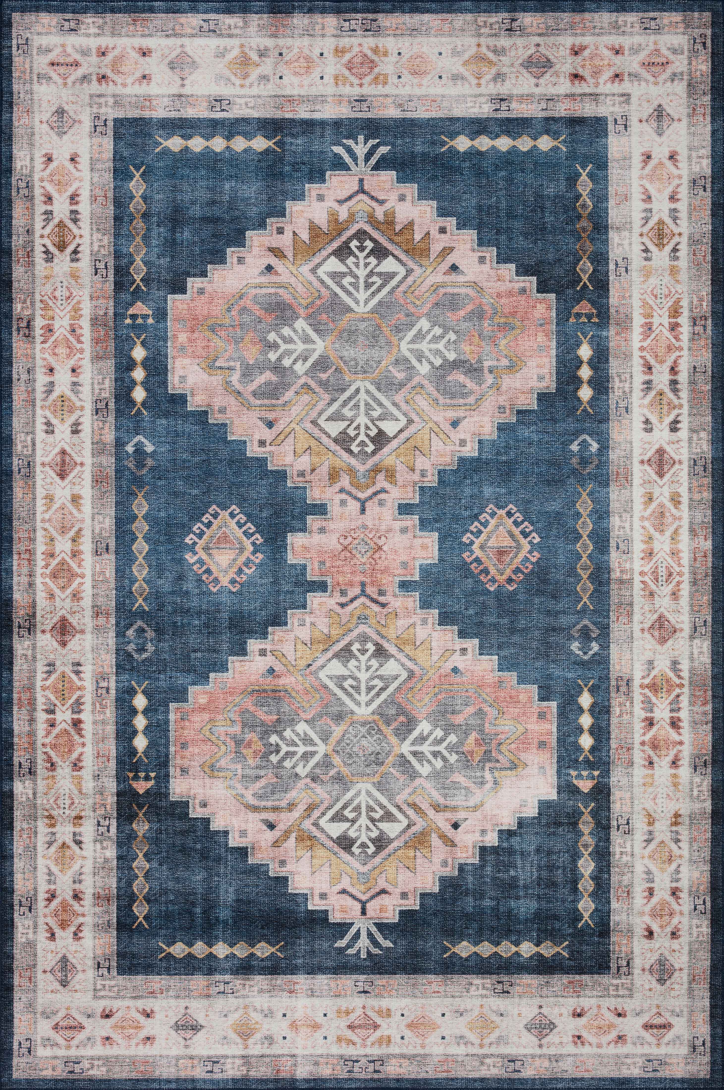 Loloi Heidi HEI-03 Denim / Blush Area Rug