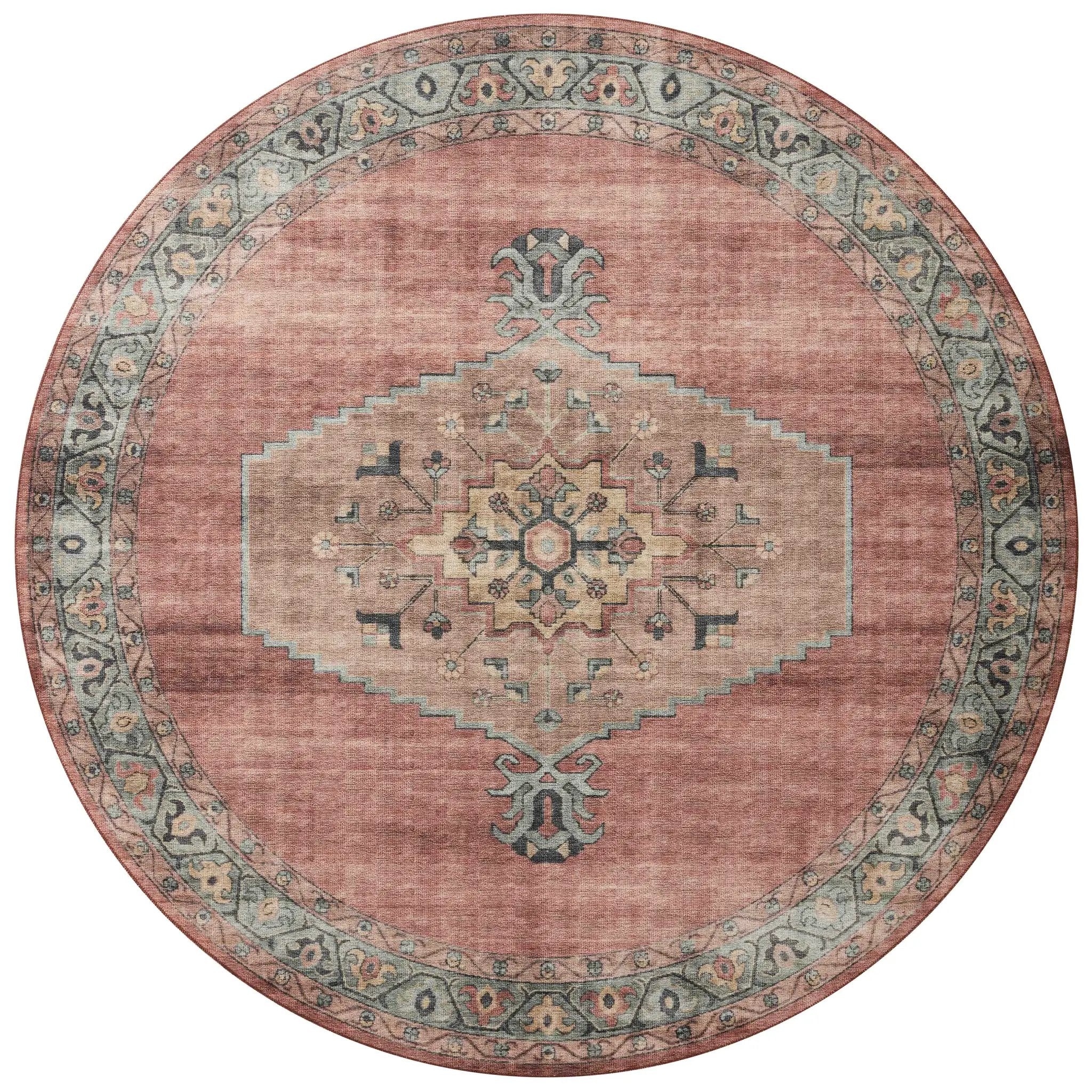 Heidi HEI-05 Spice / Aqua Area Rug by Loloi