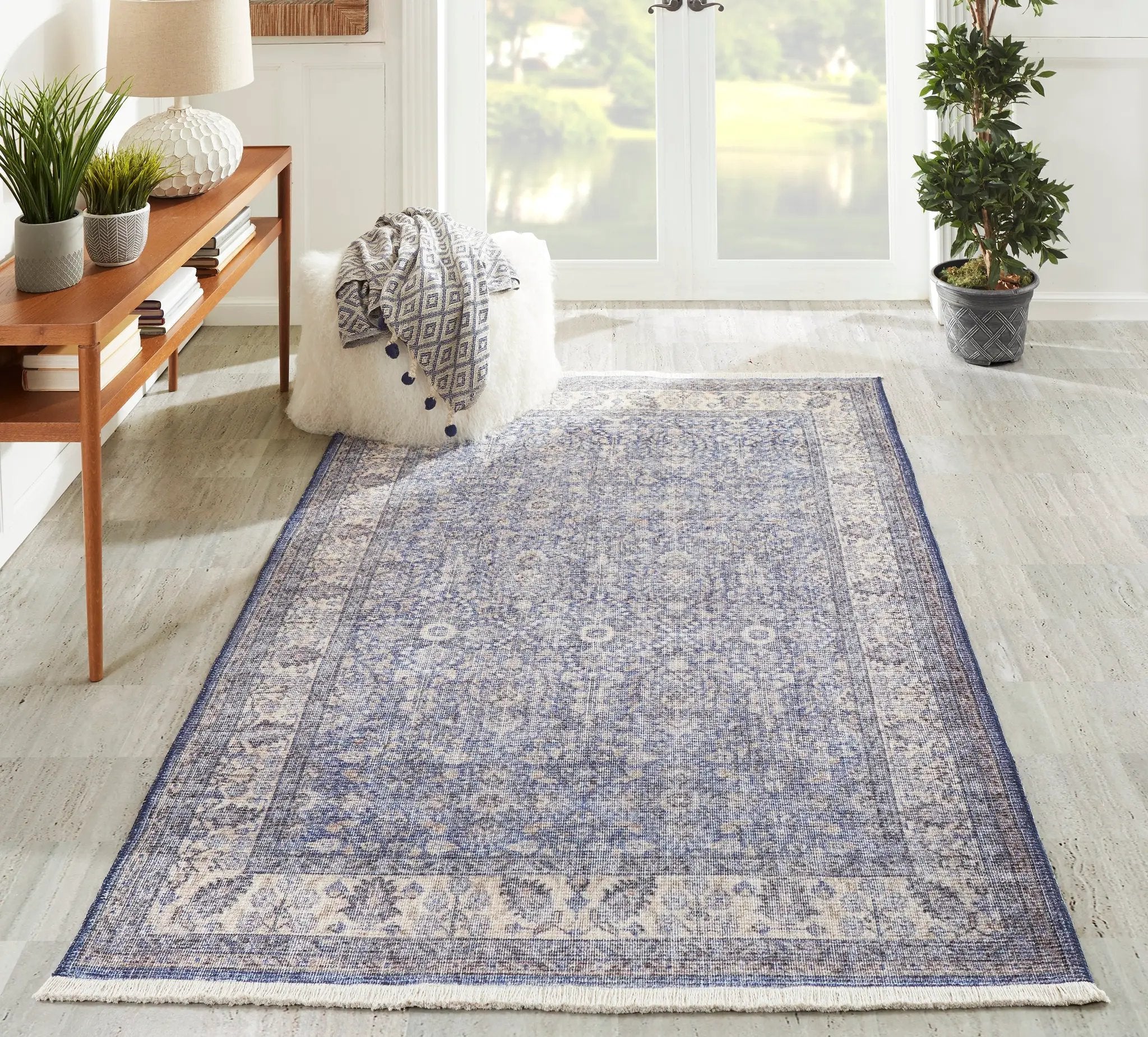 Helena HEL-4 Blue Area Rug by Momeni