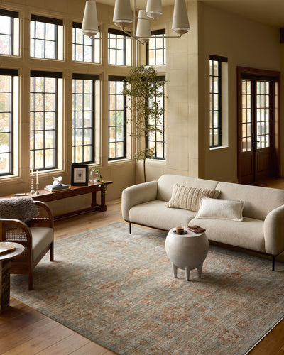 Loloi Heritage HER-06 Aqua / Terracotta Area Rug