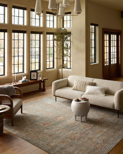 Loloi Heritage HER-06 Aqua / Terracotta Area Rug