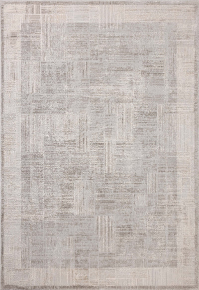 The Hollis HOL-04 Smoke / Mist Area Rug transforms any space with smoky and soft misty tones and geometric design in a power-loomed polyester area rug