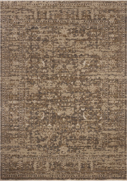 Designed with traditional and distressed artistry in striking granite and warm natural hues, the Haywood HYD-01 Granite / Natural Area Rug is a power-loomed polyester area rug that stands out