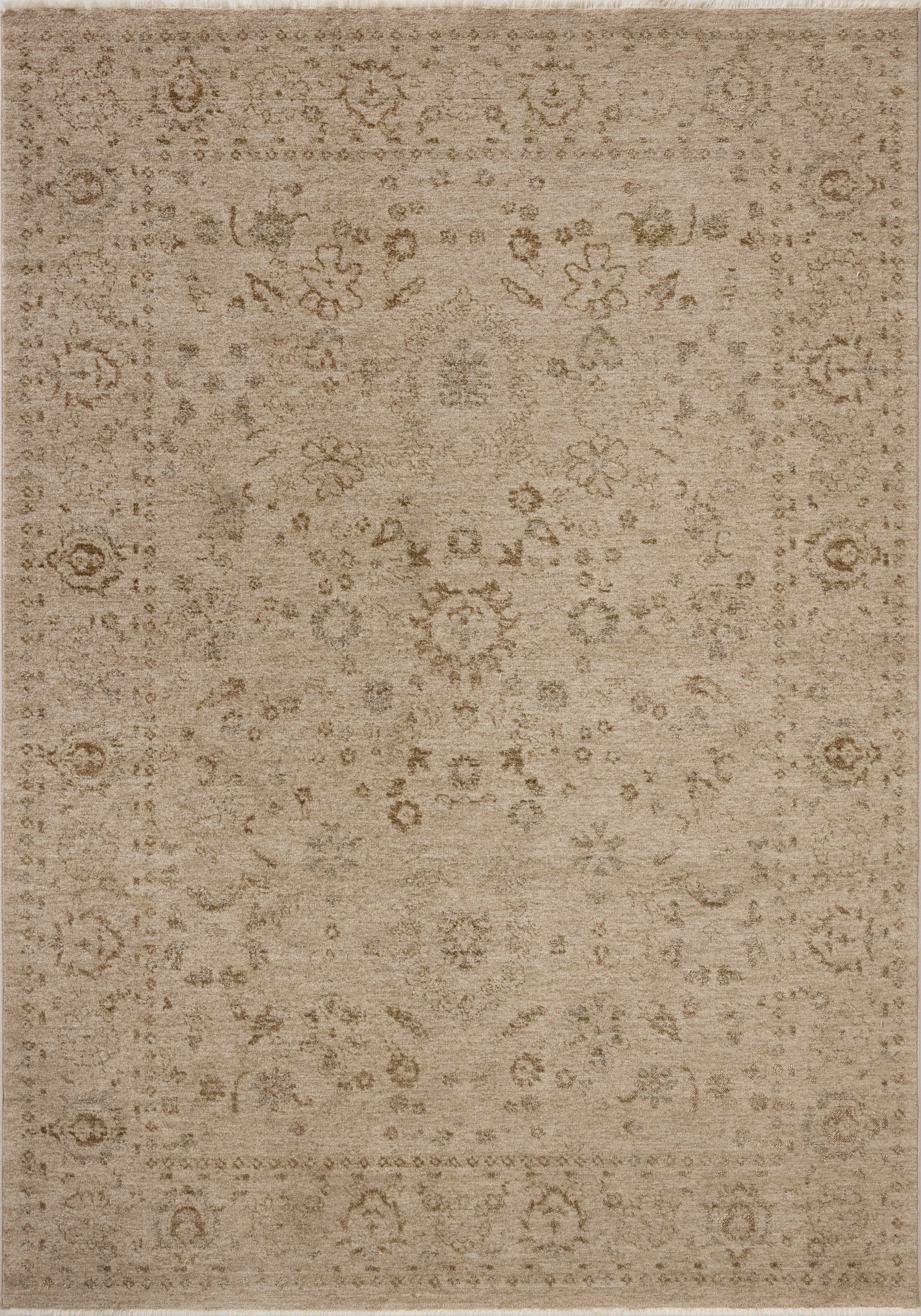 The Haywood HYD-02 Sand / Natural Area Rug offers sandy and warm natural sophistication and traditional and distressed charm in a power-loomed polyester area rug