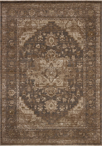 Expertly crafted as a power-loomed polyester area rug with traditional and distressed artistry, the Haywood HYD-03 Charcoal / Mocha Area Rug captures deep charcoal and luxurious mocha tones beautifully