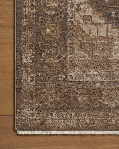 Expertly crafted as a power-loomed polyester area rug with traditional and distressed artistry, the Haywood HYD-03 Charcoal / Mocha Area Rug captures deep charcoal and luxurious mocha tones beautifully