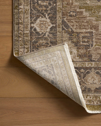 The Haywood HYD-03 Moss / Charcoal Area Rug brings lush moss and deep charcoal character and traditional and distressed flair to your home in a power-loomed polyester area rug