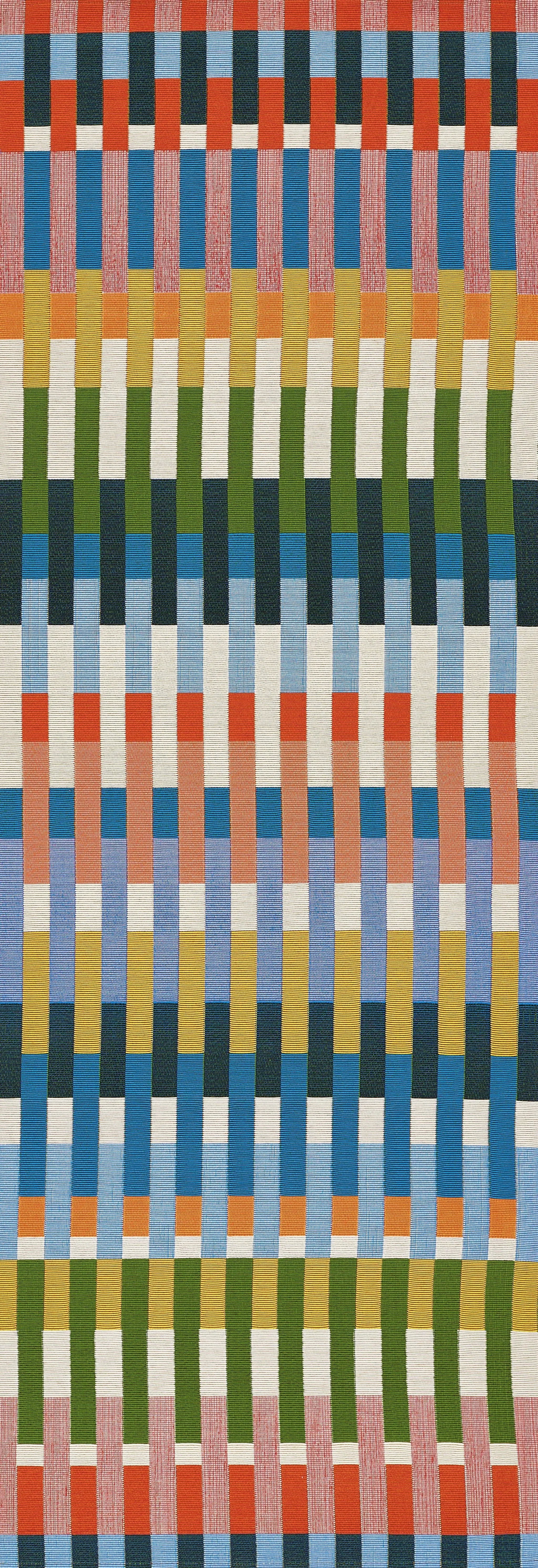 Icon ICN-2 Multicolor Area Rug from Novogratz x Momeni Icon Collection, bold mid-century color-stripe pattern.