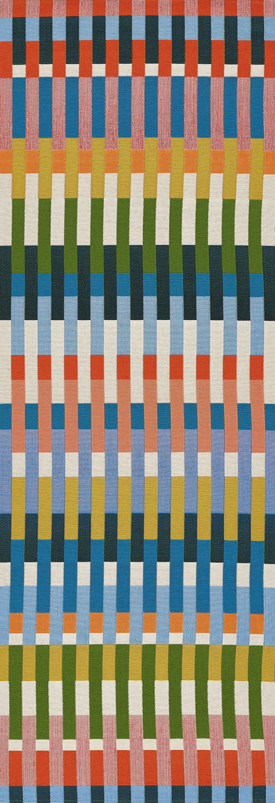 Icon ICN-2 Multicolor Area Rug from Novogratz x Momeni Icon Collection, bold mid-century color-stripe pattern.