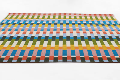 Icon ICN-2 Multicolor Area Rug from Icon Collection; bold mid-century modern stripes in a vibrant palette.