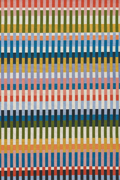 Icon ICN-2 Multicolor Area Rug with vertical rainbow stripes; bold, mid-century modern-inspired design.